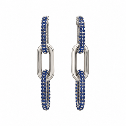 Blue Sapphire X Black Rhodium Earrings