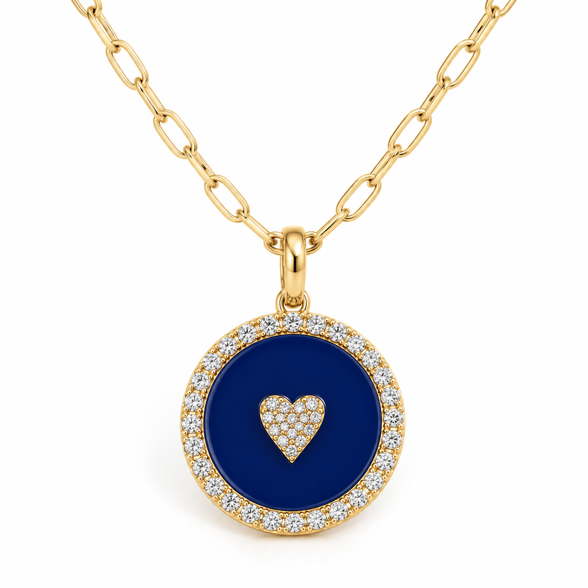 Blue Lapis Heart Charm Necklace