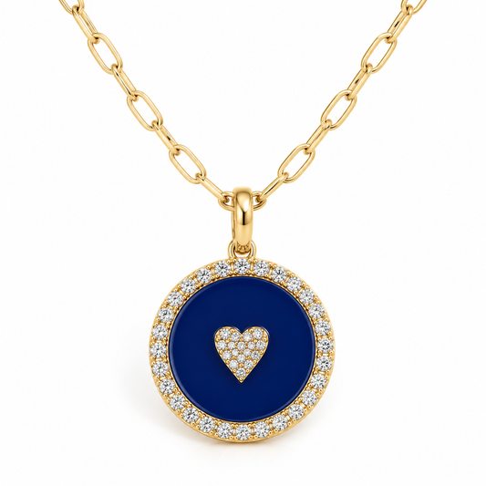 Blue Lapis Heart Charm Necklace