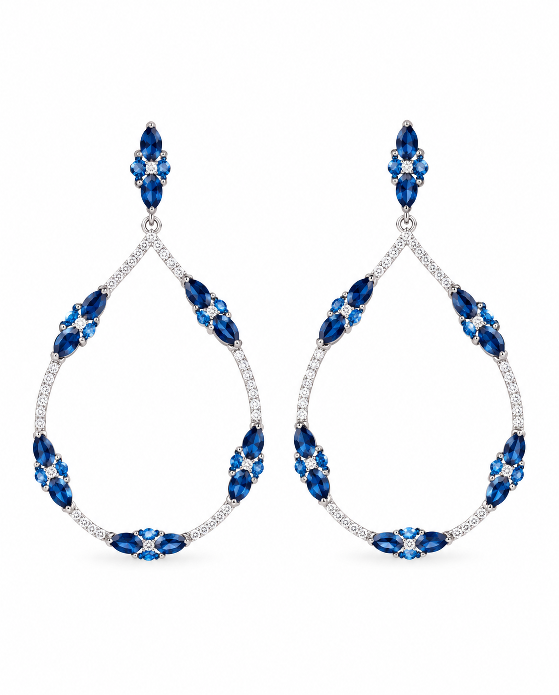 Blue sapphire Open Earrings