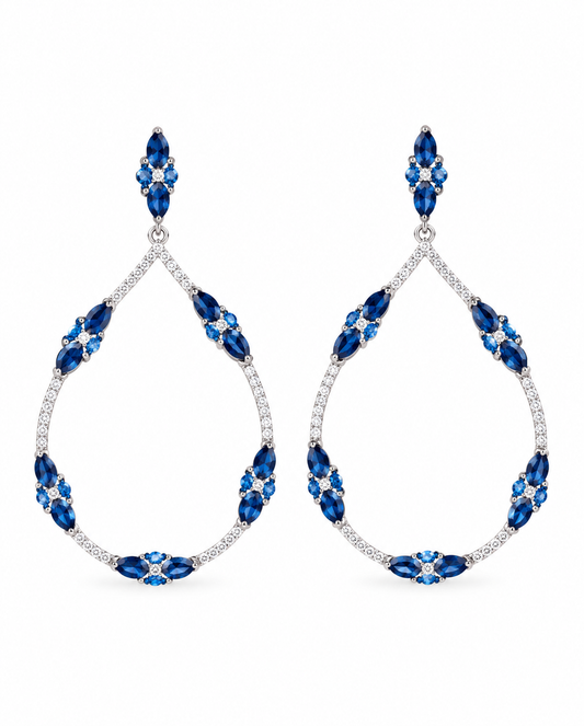 Blue sapphire Open Earrings
