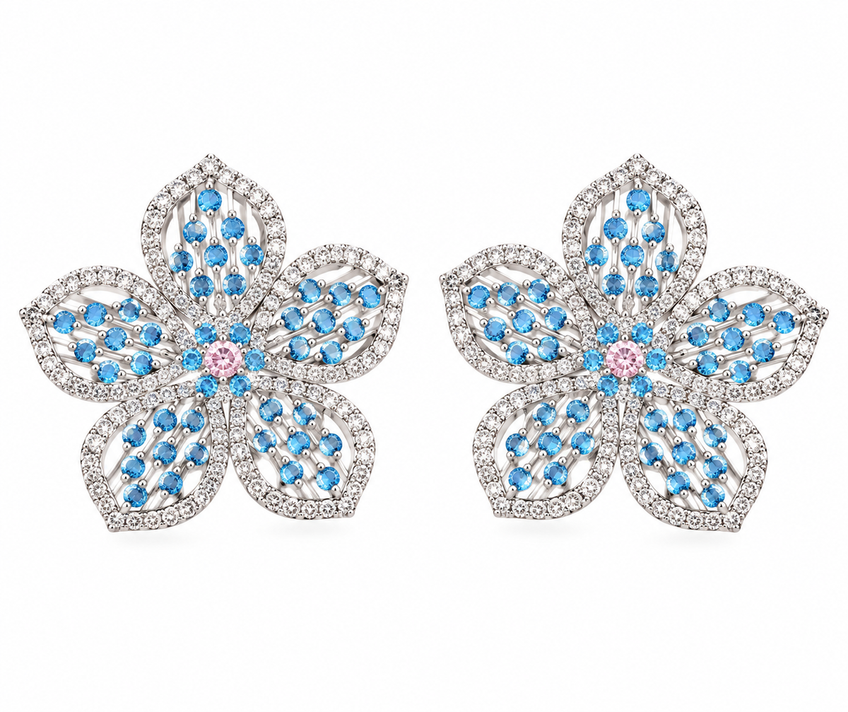 Turquoise X Floral Earrings