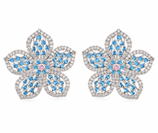 Turquoise X Floral Earrings