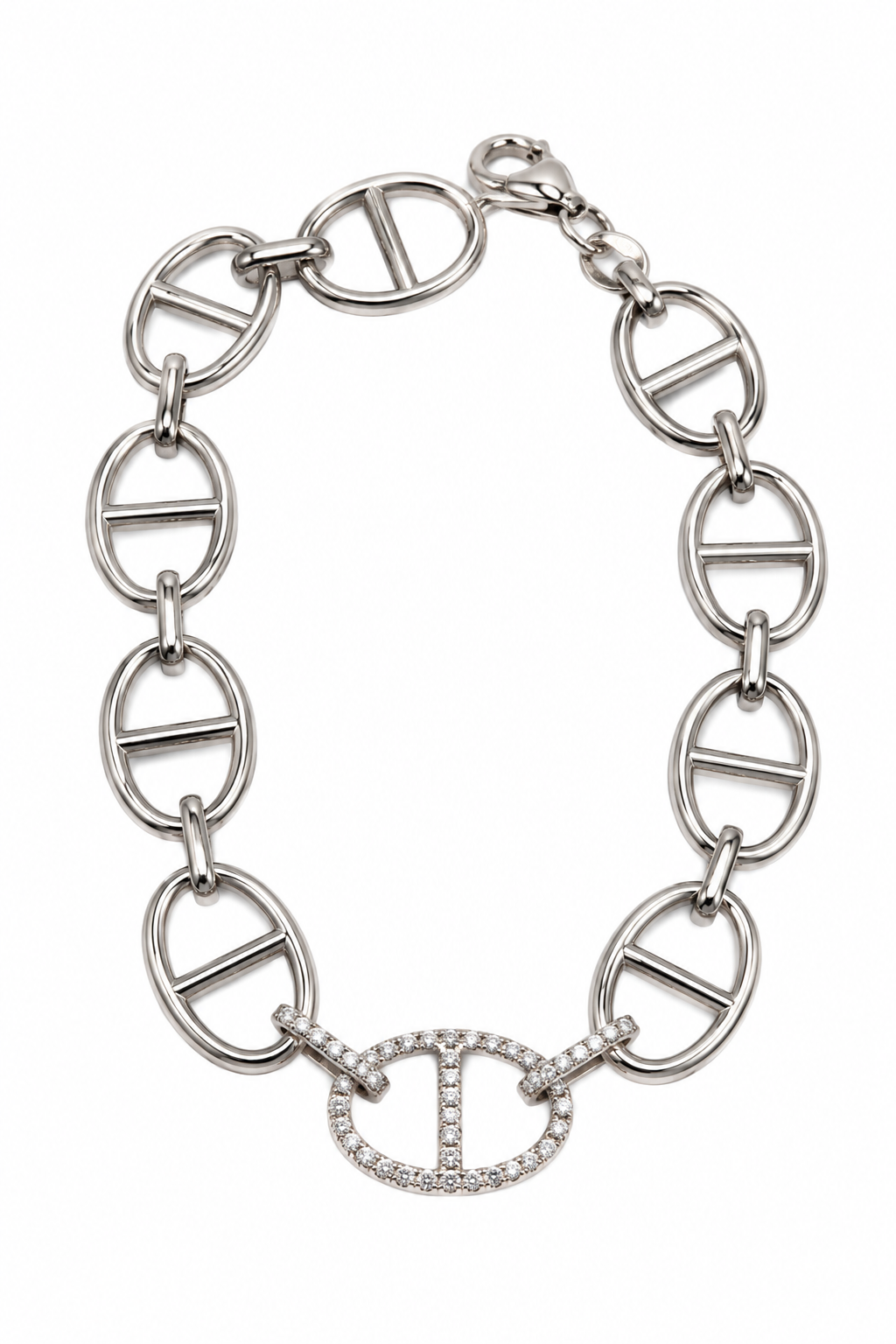Linked Silver Etched Bracelet