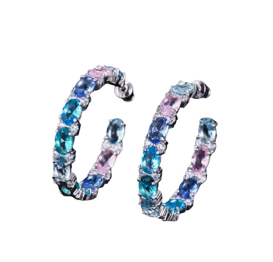 Multicolored Blue Topaz Earrings