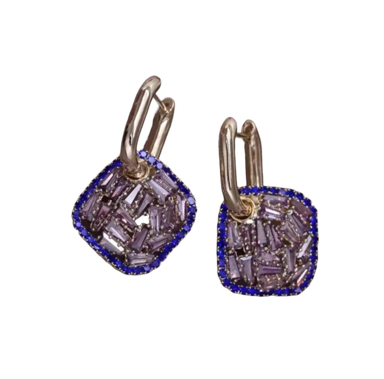 Blue Amethyst Dazzled Hoop earrings