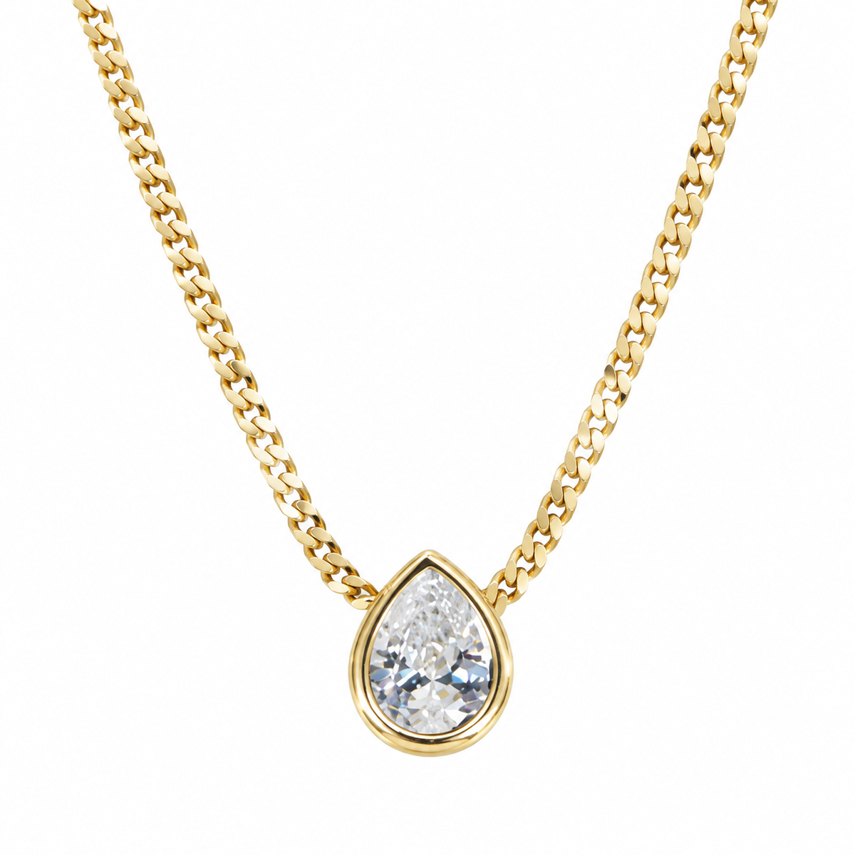 Teardrop Stone Colored Necklace
