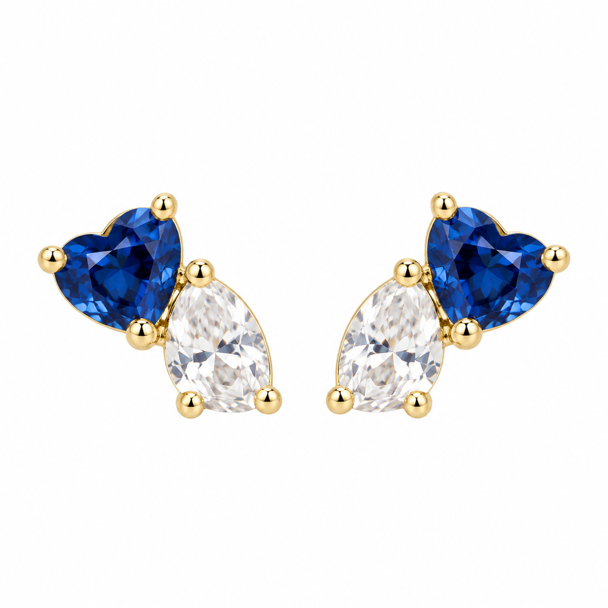 Shimmer Heart Stud Earrings