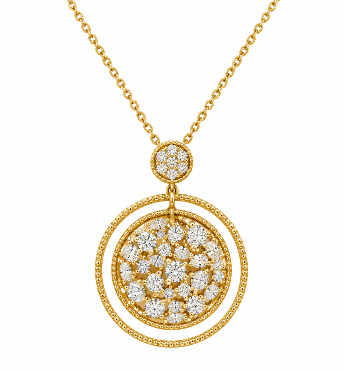 Gold Flower Ring Pendant