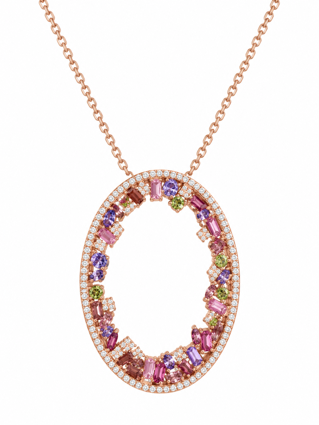 Multicolored Rose Gold Pendant