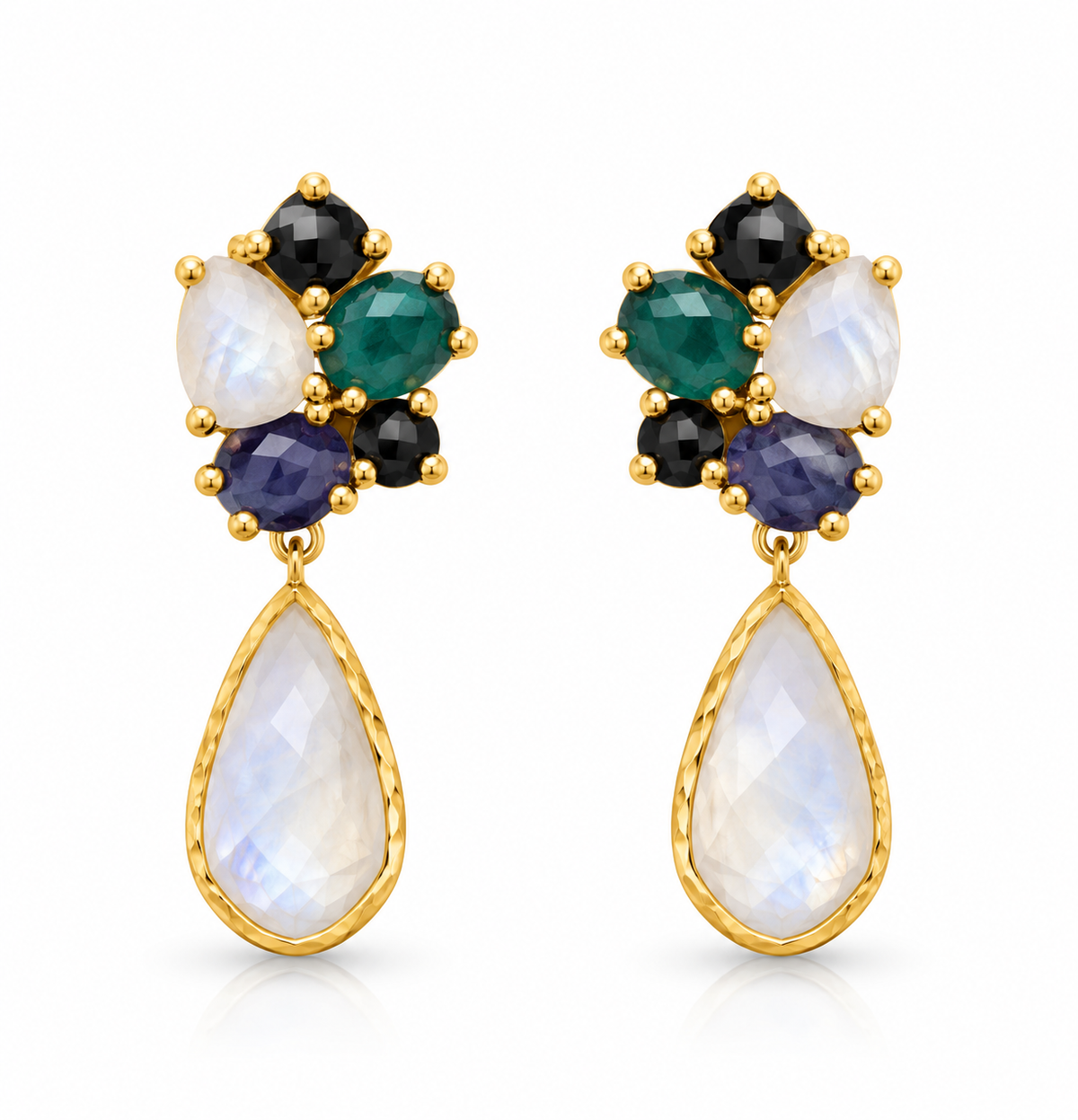 White Cluster Stoned Earring