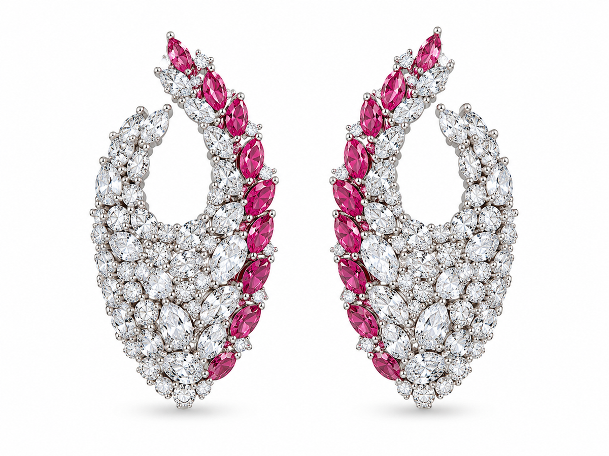 Cocktail X Pink Ruby Earrings
