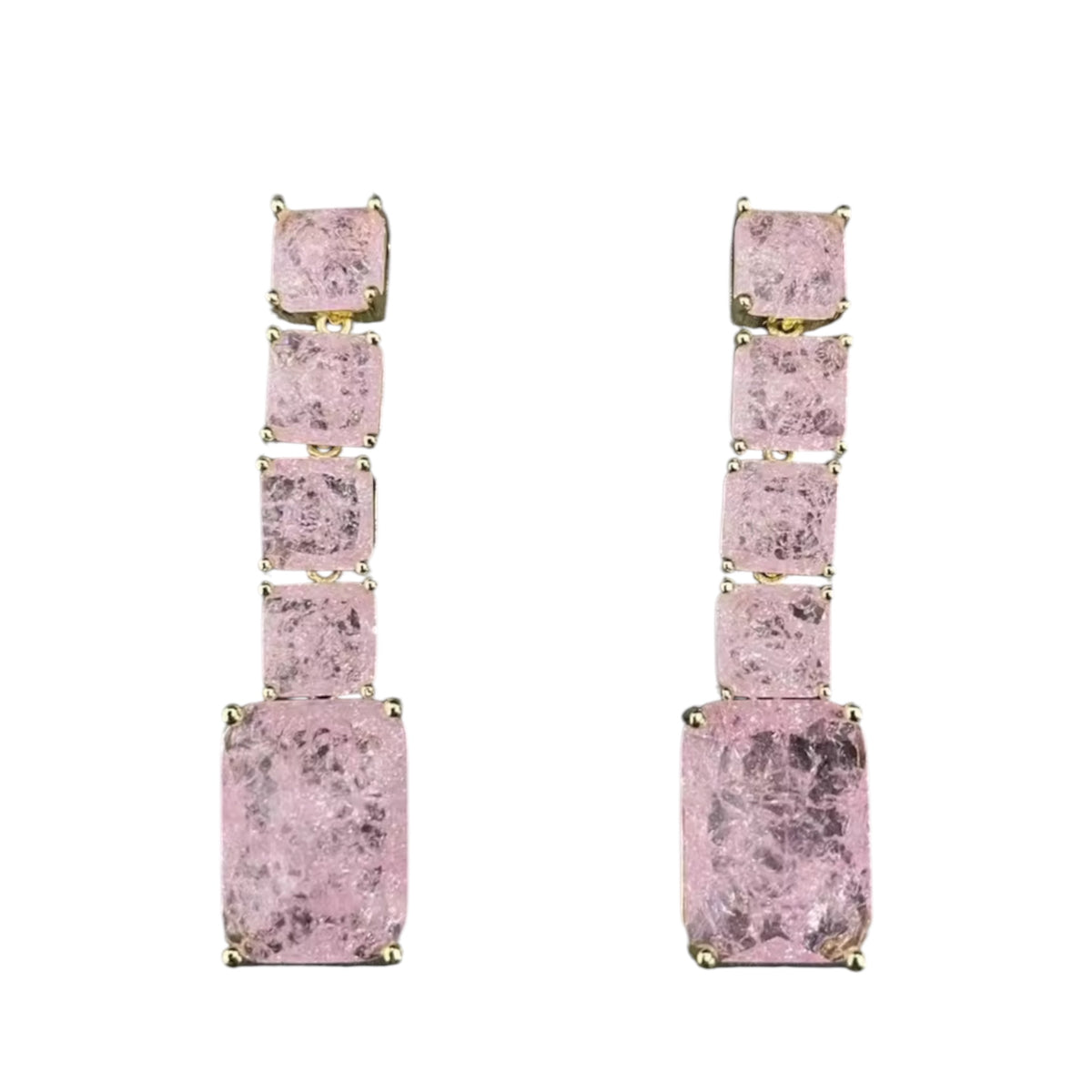 Cubed Pink Earrings