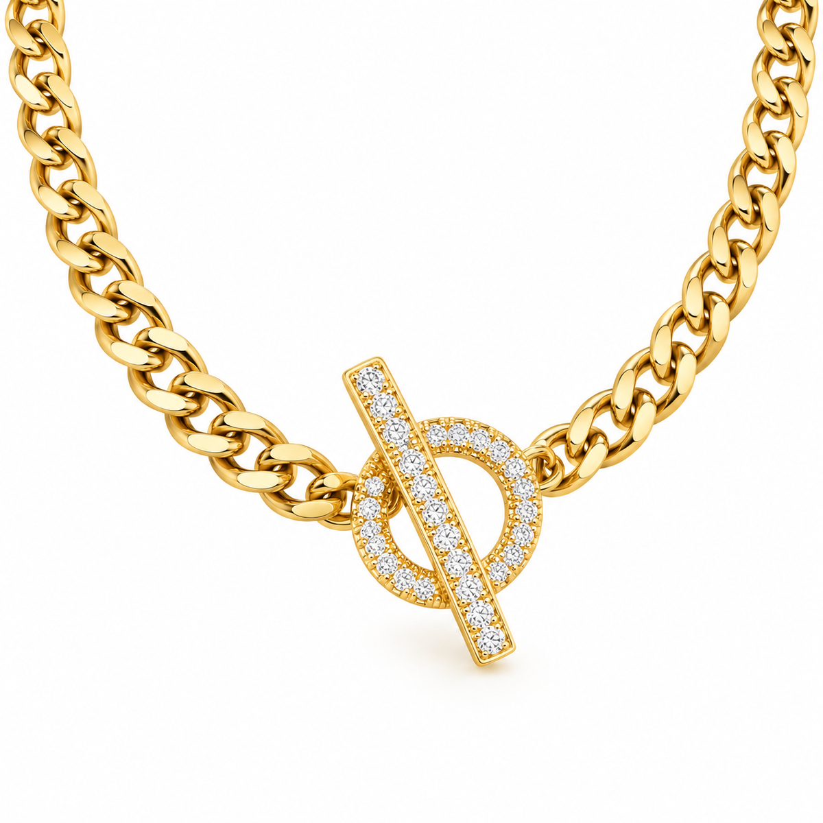 Link necklace with CZ
