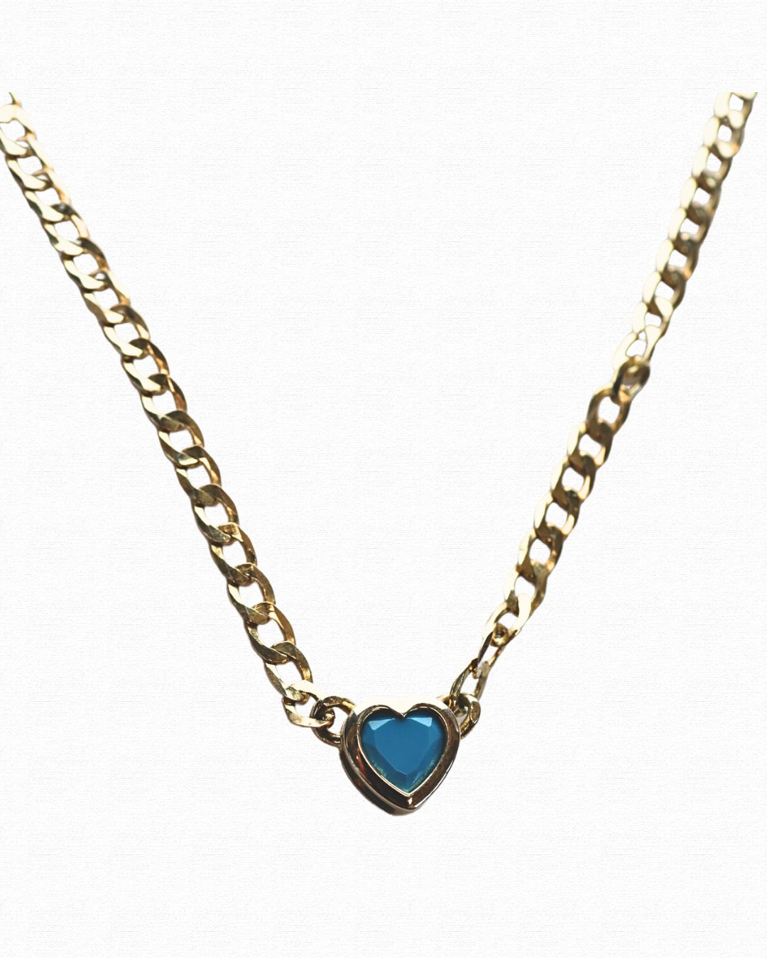 Turquoise Heart Chain Necklace