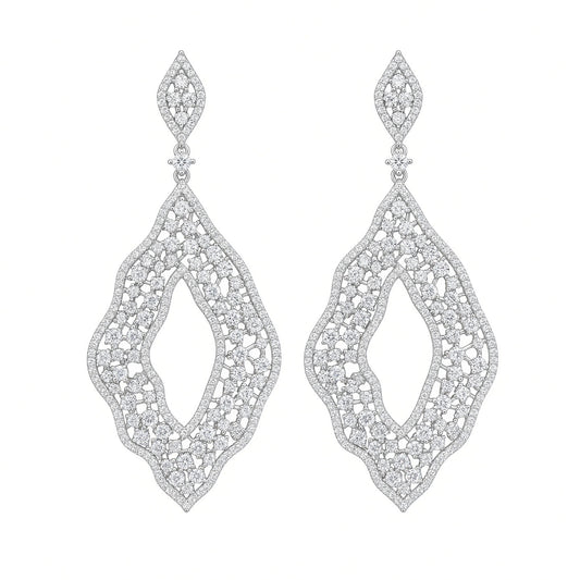 Open Wavy Cocktail Earrings
