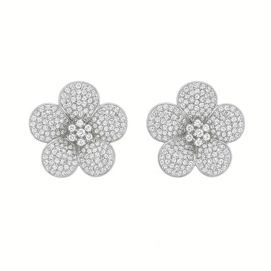 Pave Petal Earrings