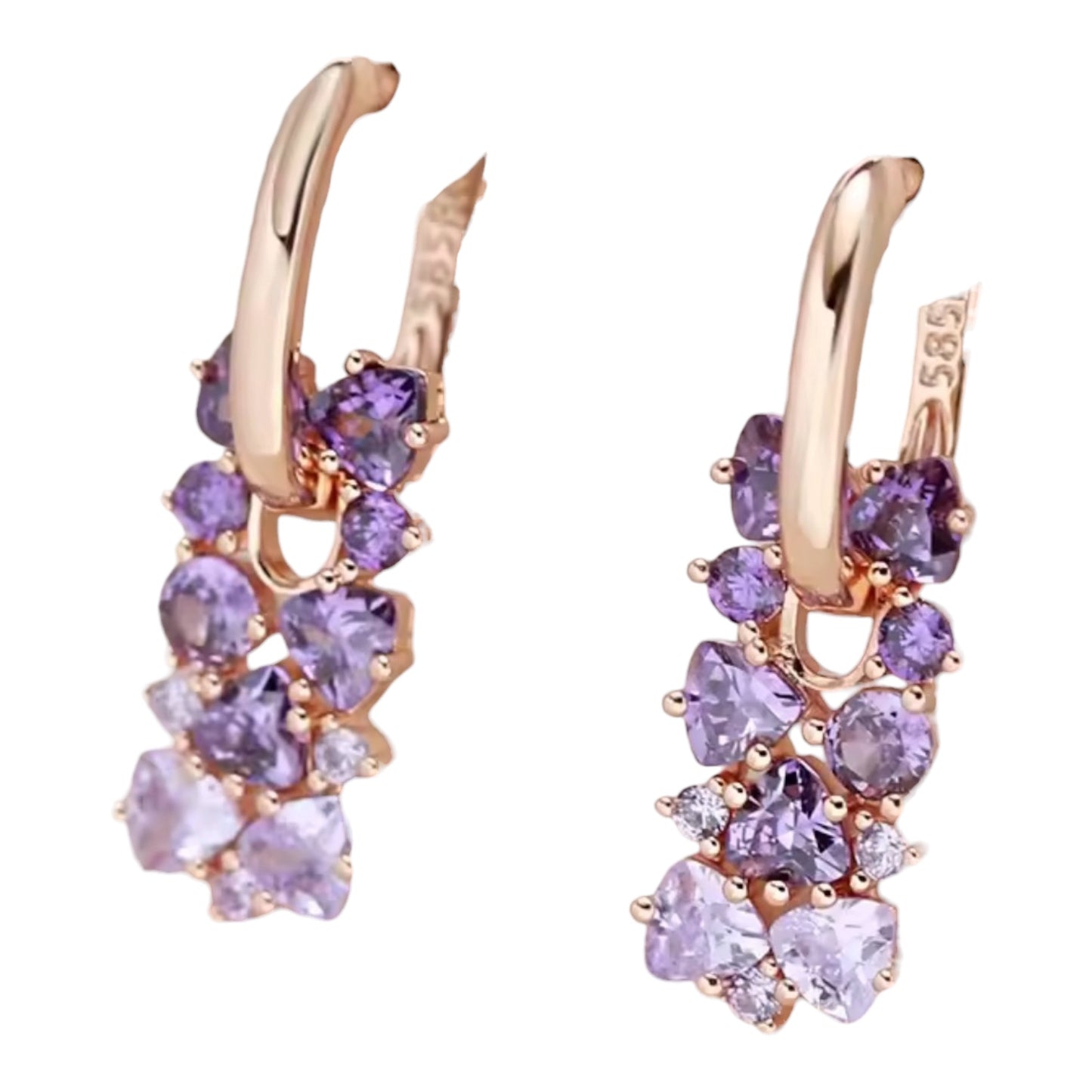 Shinny Purple Hoop Earrings