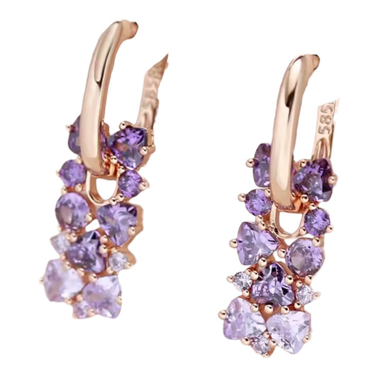 Shinny Purple Hoop Earrings