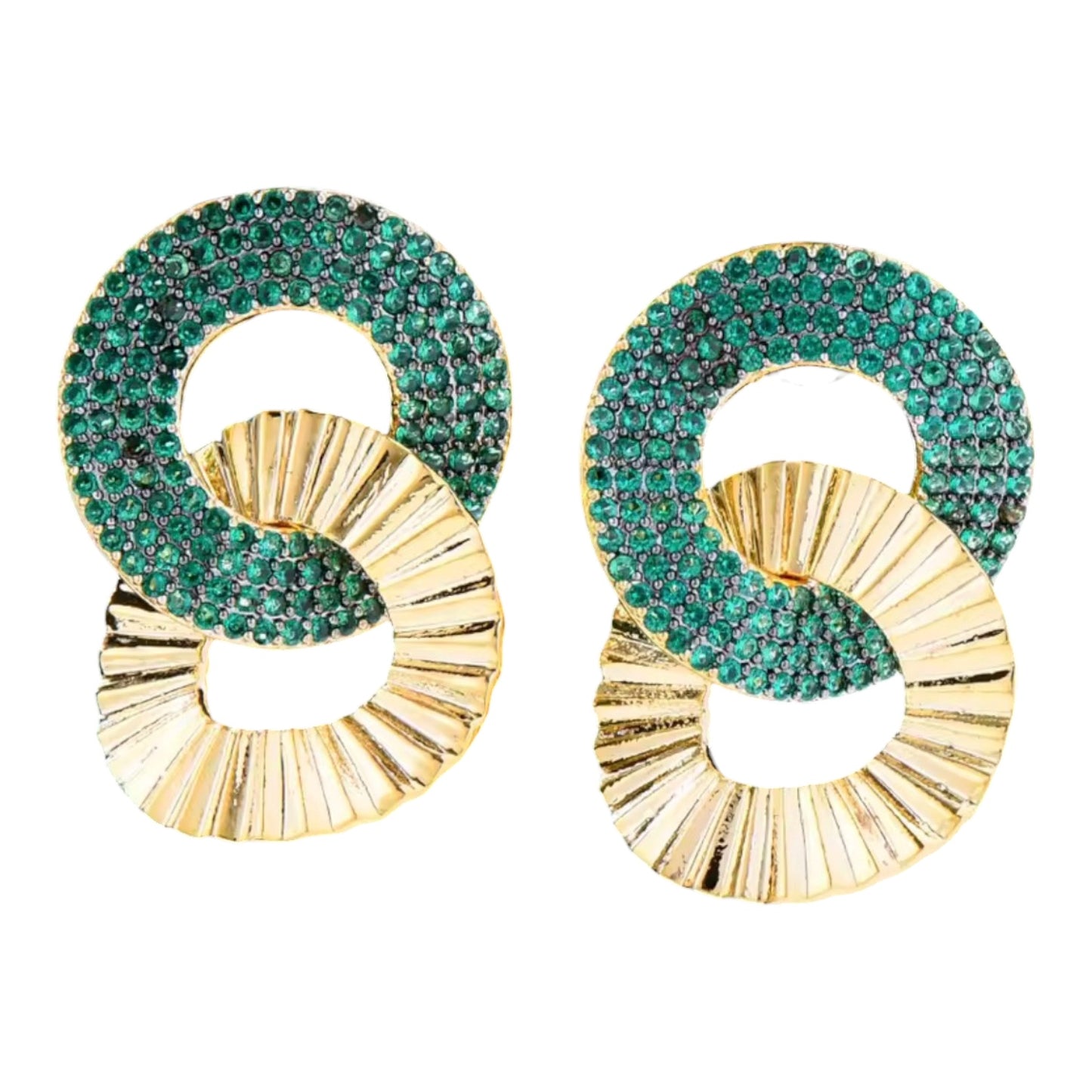 Goldish Green Round Dressy Earring
