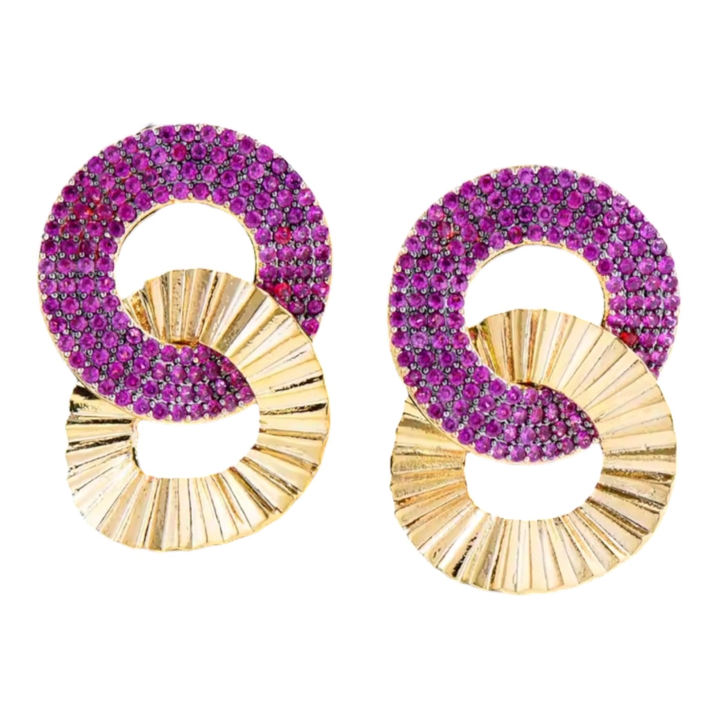 Goldish Pink Round Dressy Earring