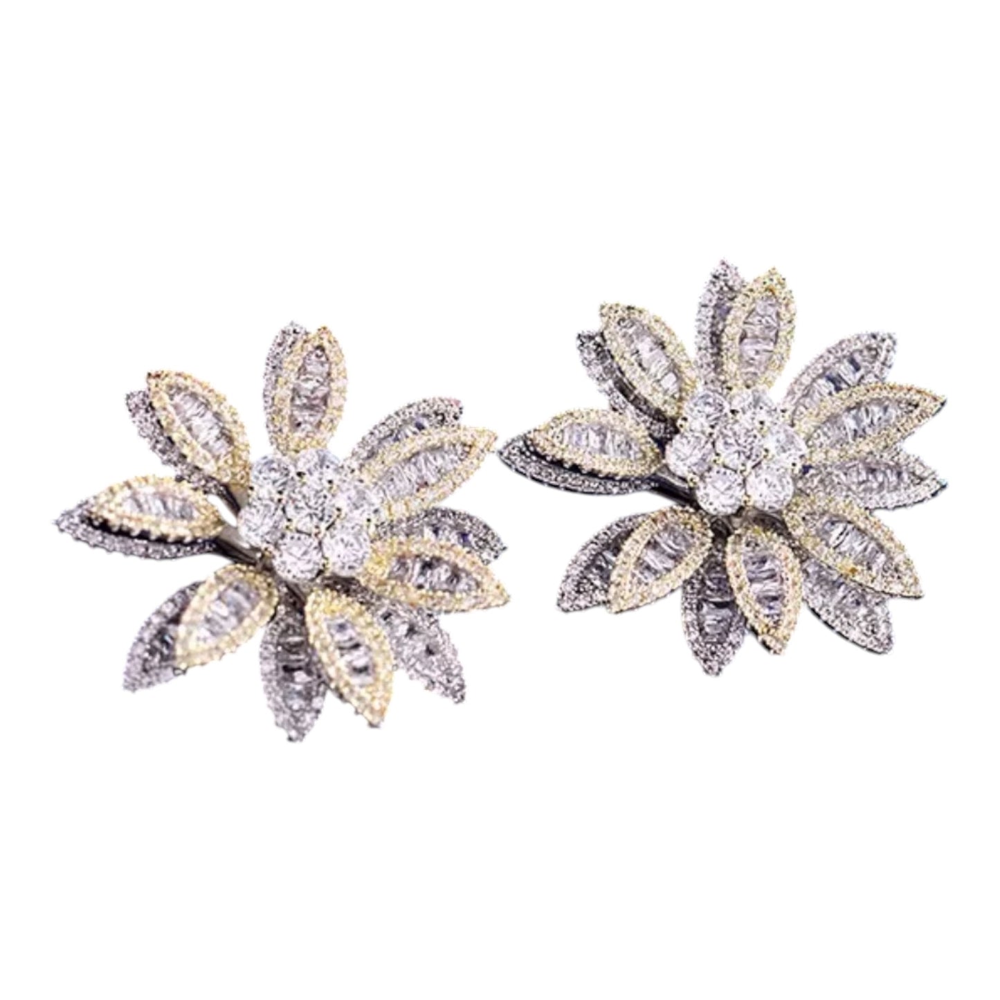 Two Toned Flower Earrings