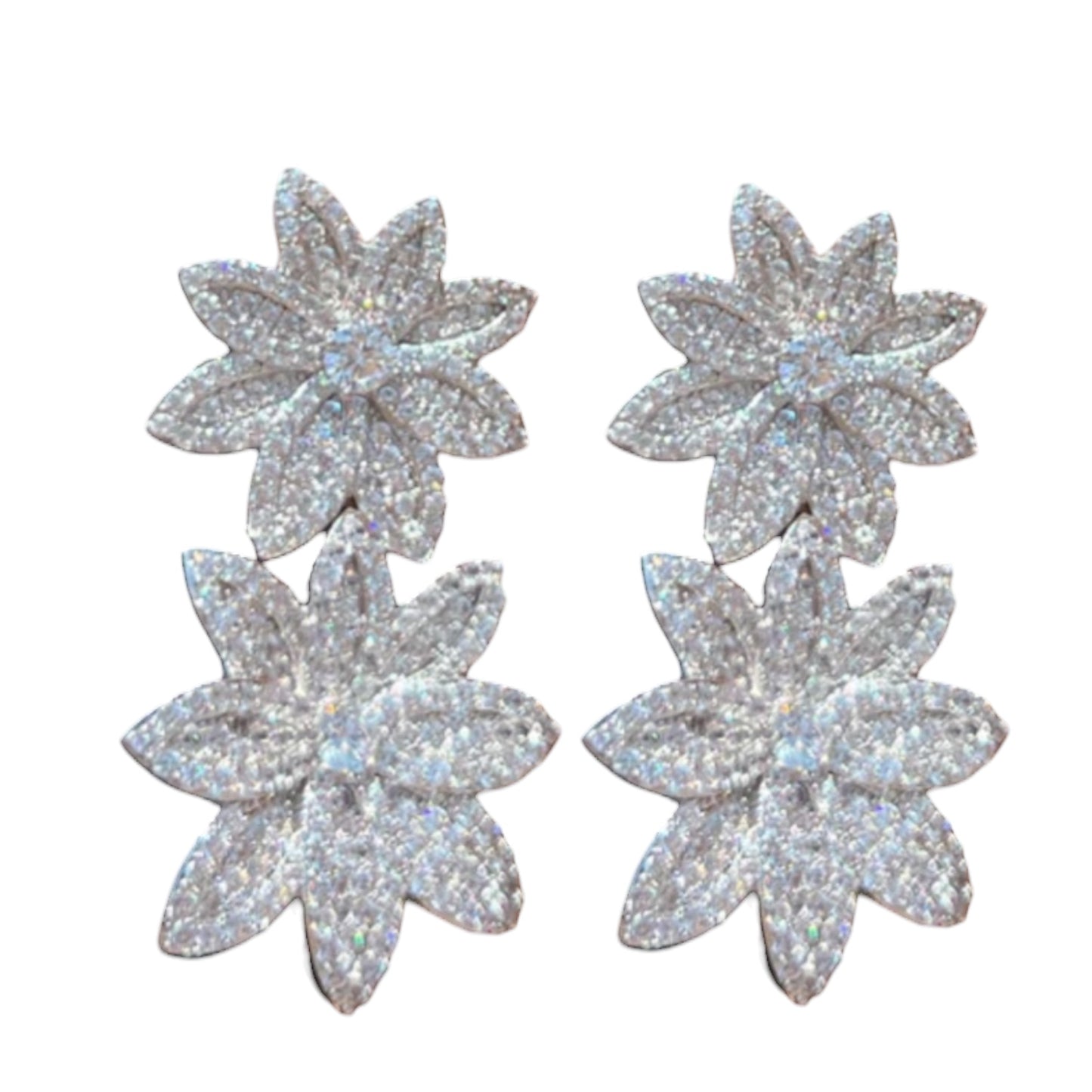 Double Flower Cocktail Earrings