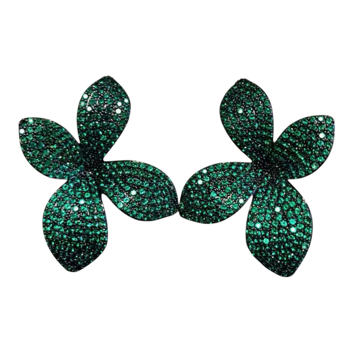 Green Petal Earrings