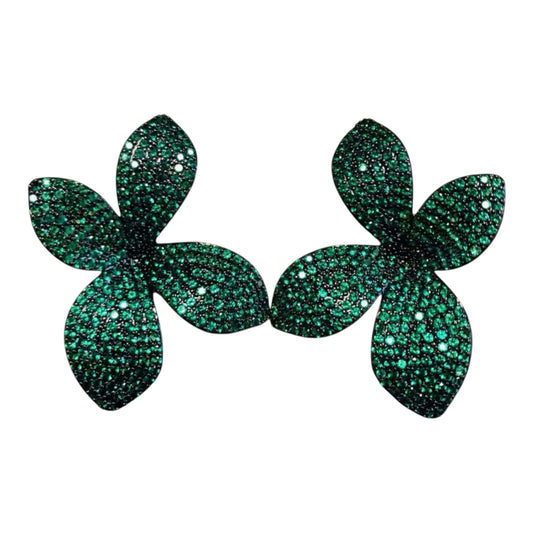 Green Petal Earrings