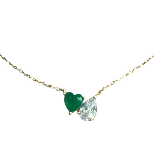 Green Heart x Pear Necklace