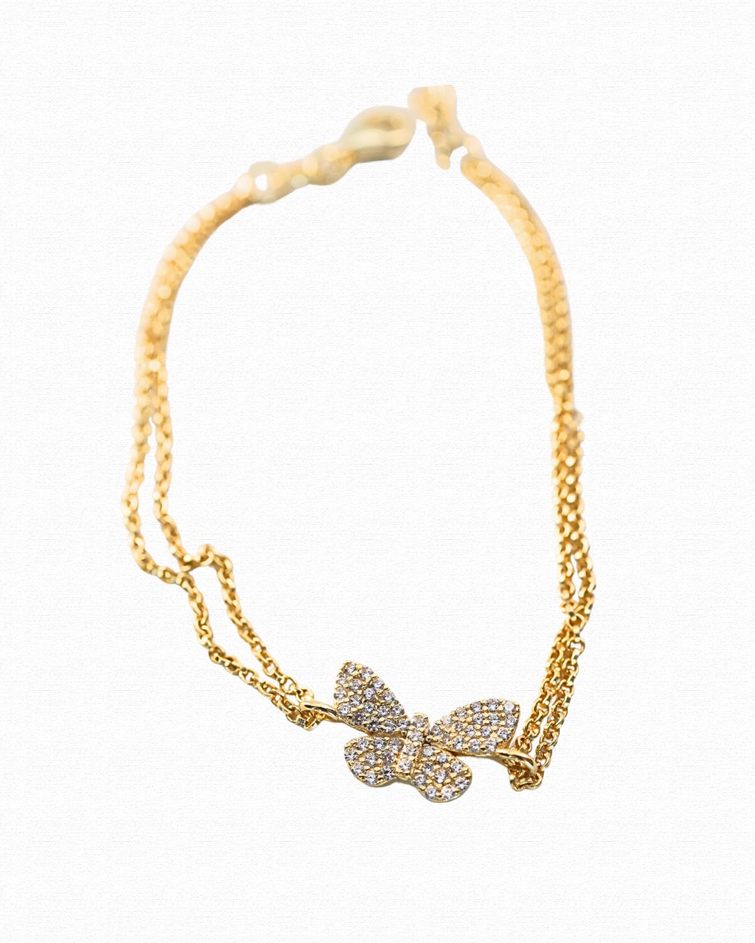 Butterfly double strand bracelet