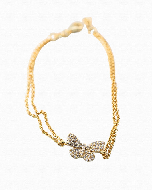 Butterfly double strand bracelet