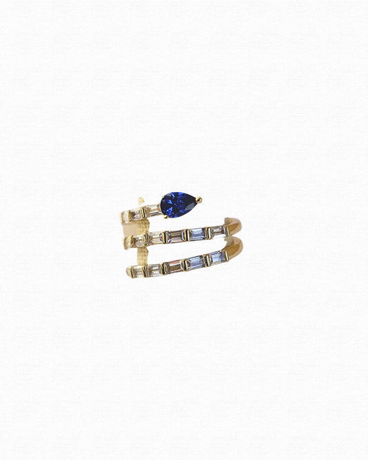 Spiral Ring with Blue Sapphire