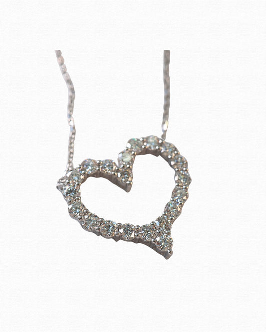 14K Lab Diamond Heart Pendant