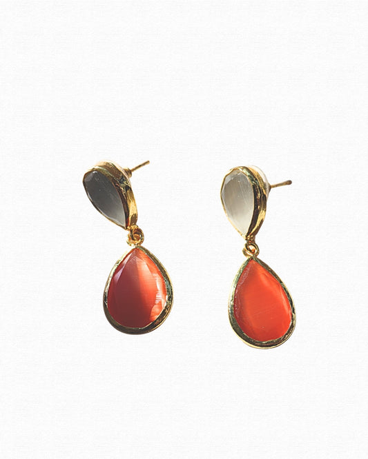 Cats Eye Stoned Earrings