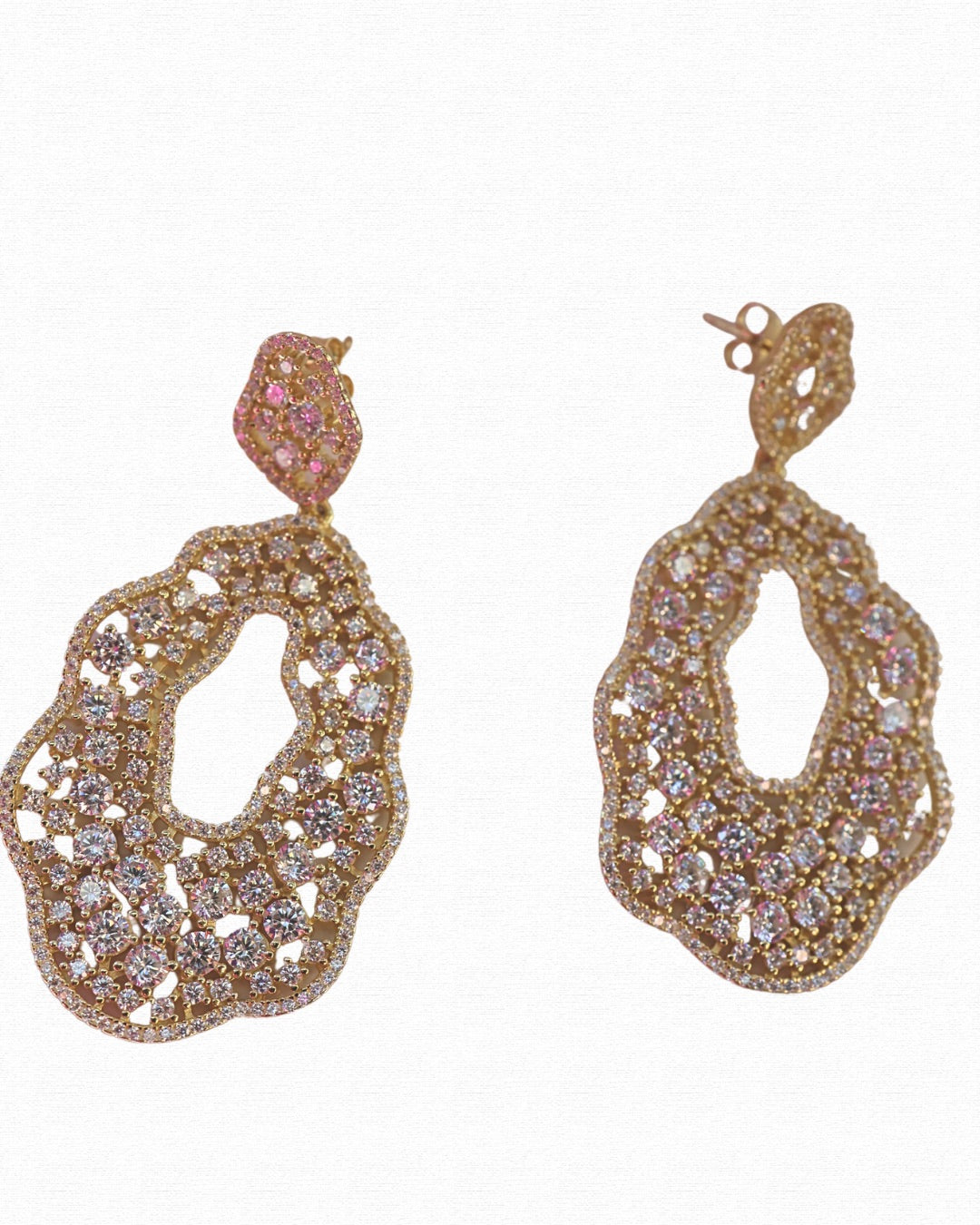 Edged Open Wavy Cocktail Earrings