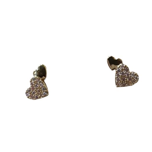 Slanted Heart Stud Earrings