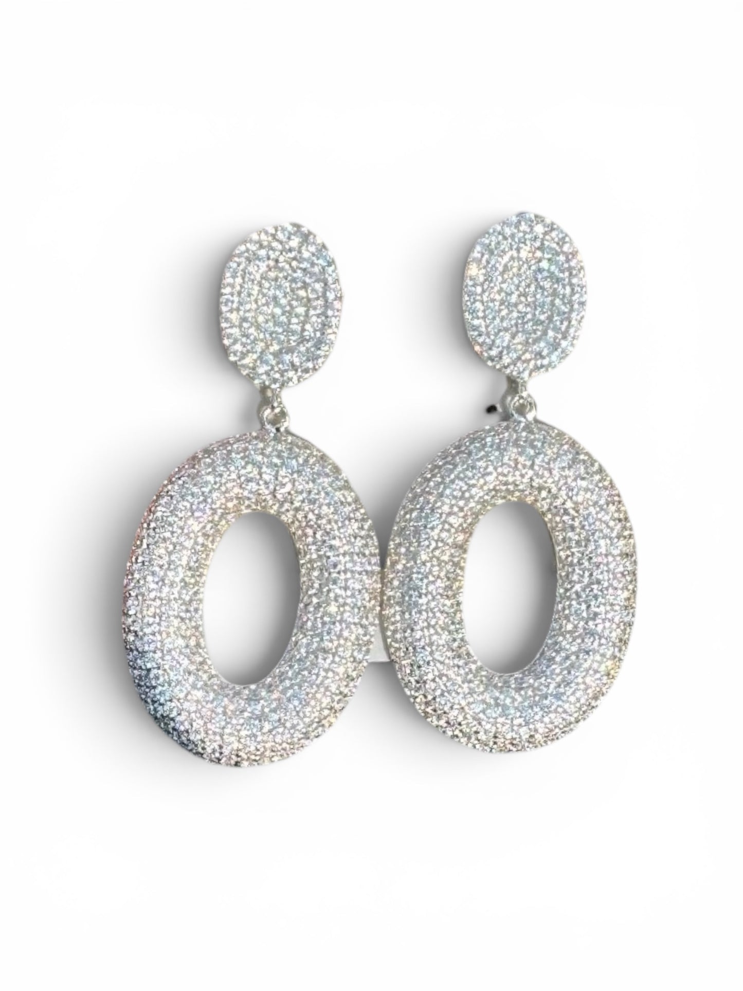 Button Pave Earrings