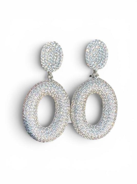 Button Pave Earrings