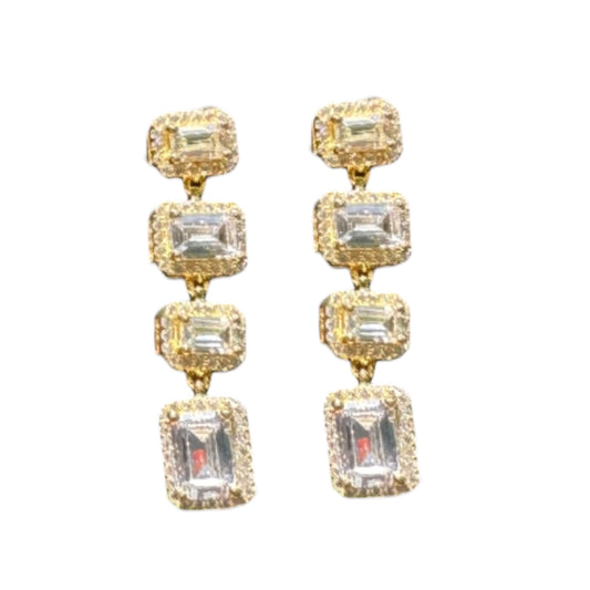 Radiant Sparkle Shaped Drop Earrings