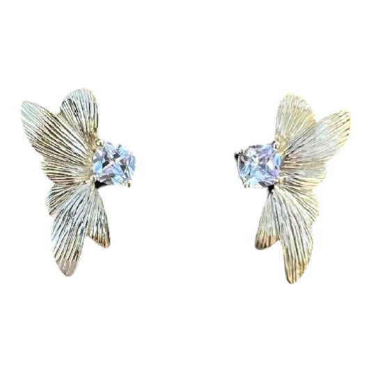 Gold Leafy Stud Earrings