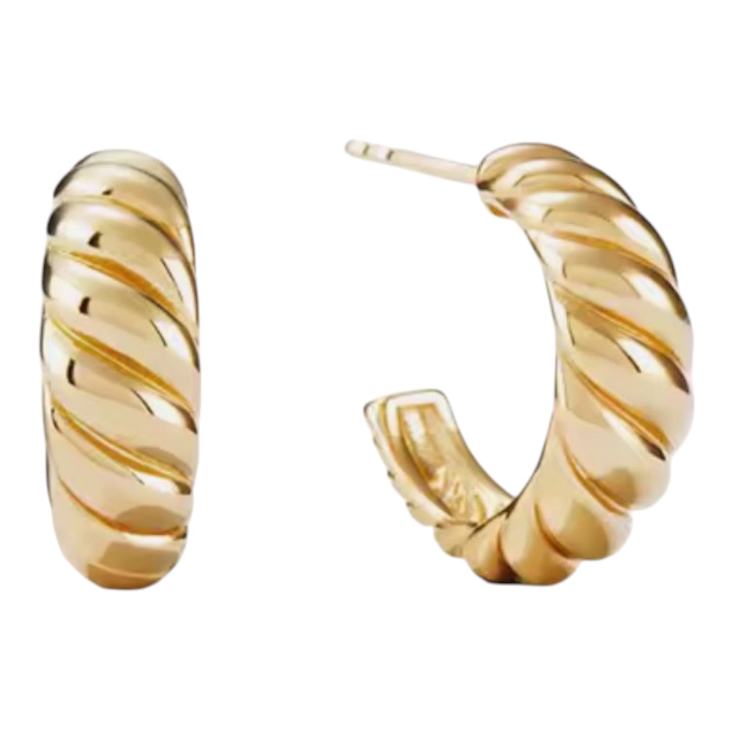 Chunk Twist Gold Hoop Earrings