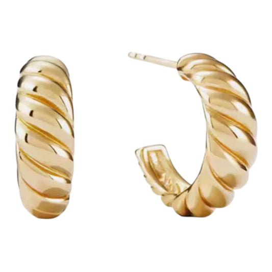 Chunk Twist Gold Hoop Earrings