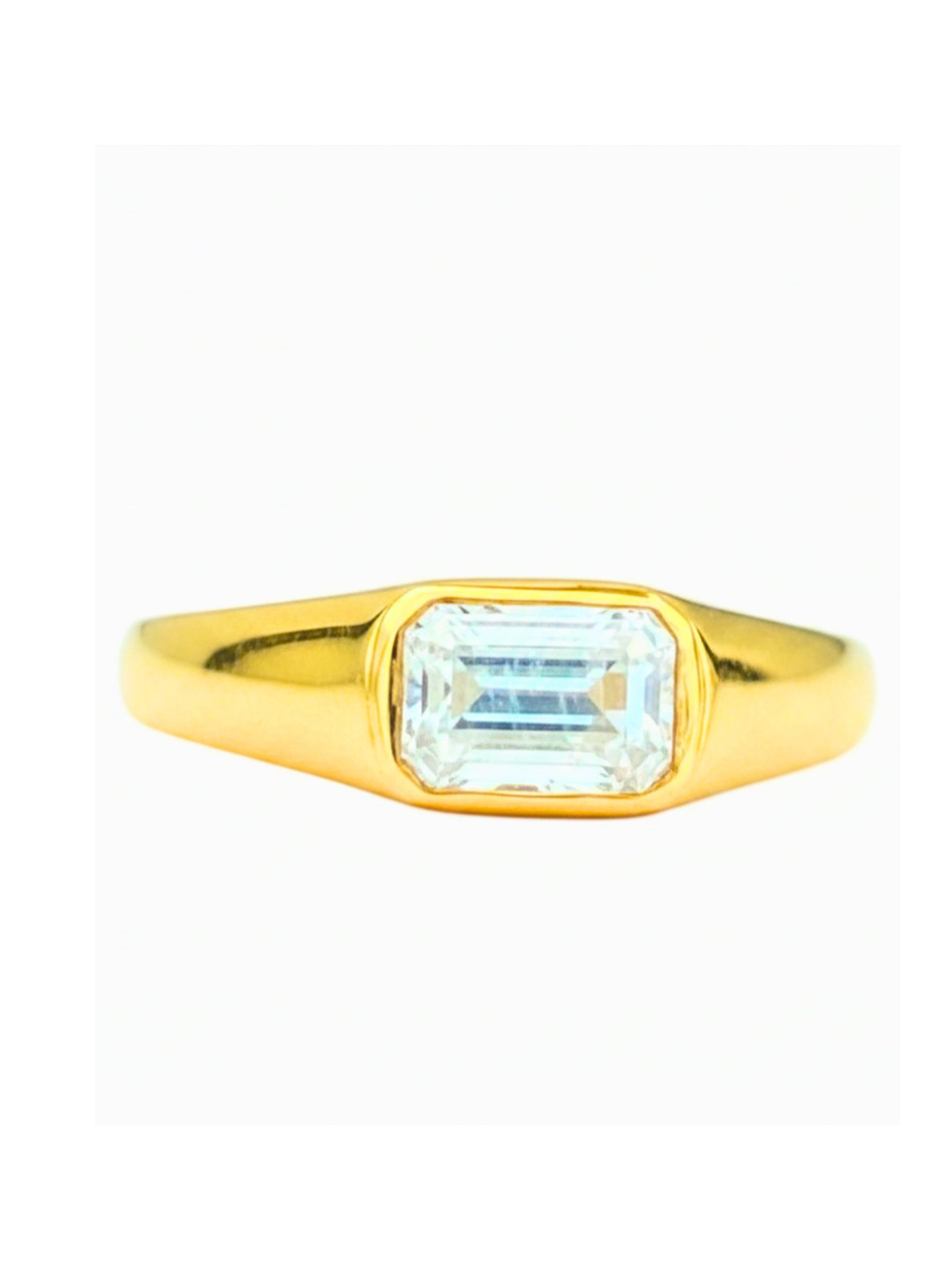 Emerald Cut Pinky Ring