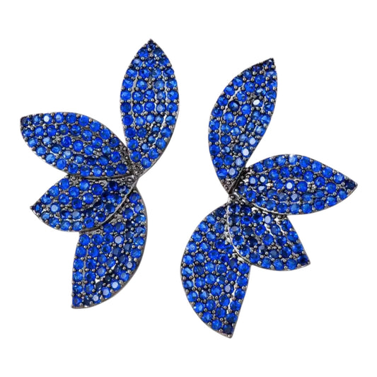Half Petal Sapphire Earrings