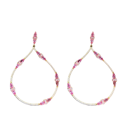 Pink sapphire Open Earrings