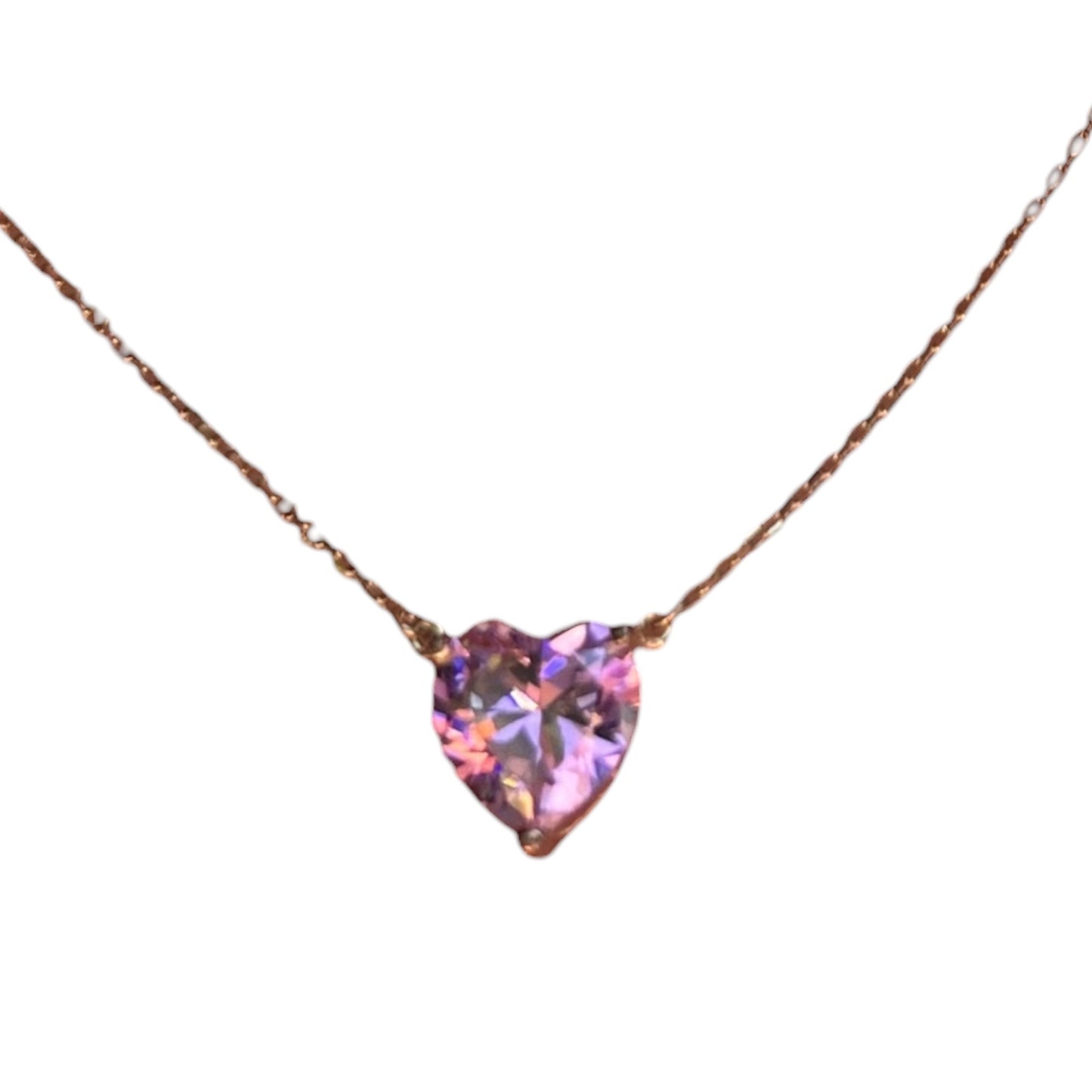 Pink Sapphire Heart Necklace