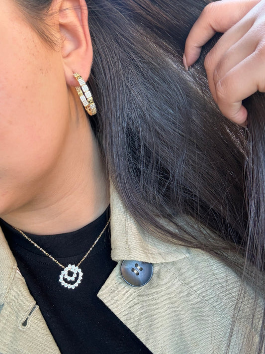 Rock stud Hoop earrings