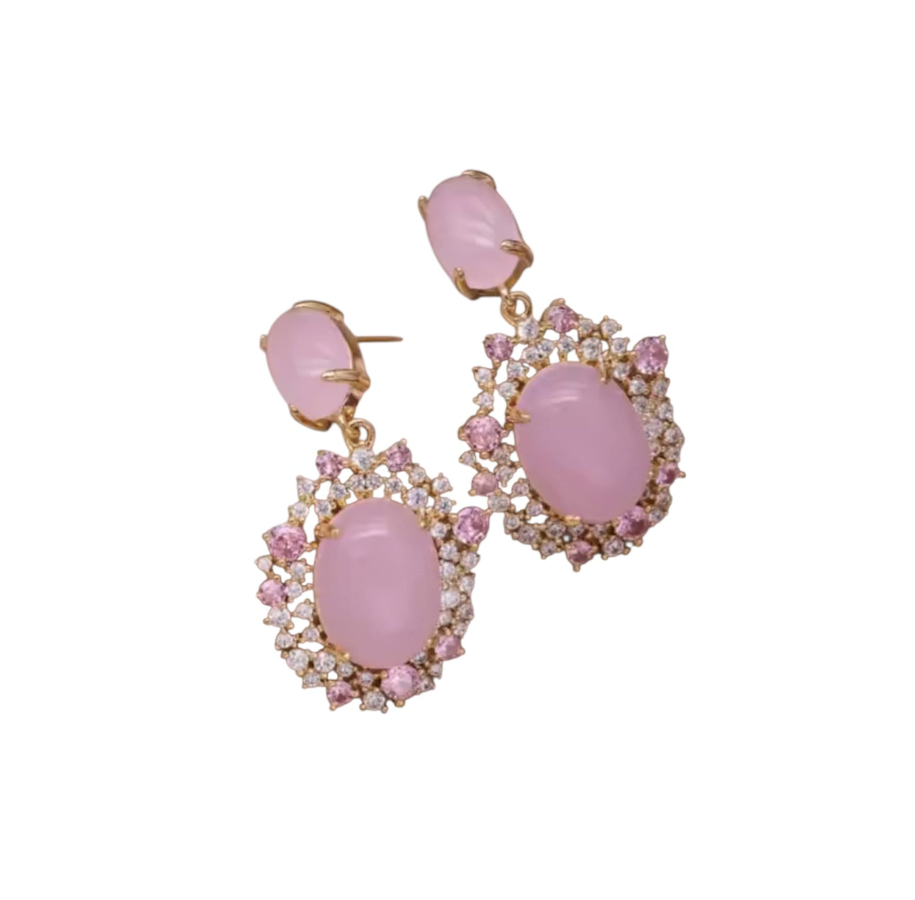 Sparkle Pink Hanging Earrings
