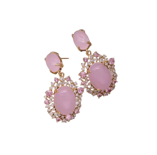 Sparkle Pink Hanging Earrings
